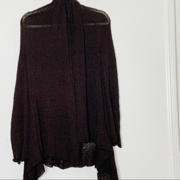 ISLAND TRIBE espresso colored asymmetrical shawl. - Picture 7 of 7